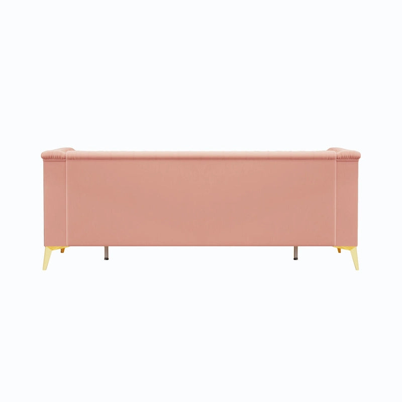 Velvet three-seater sofa
