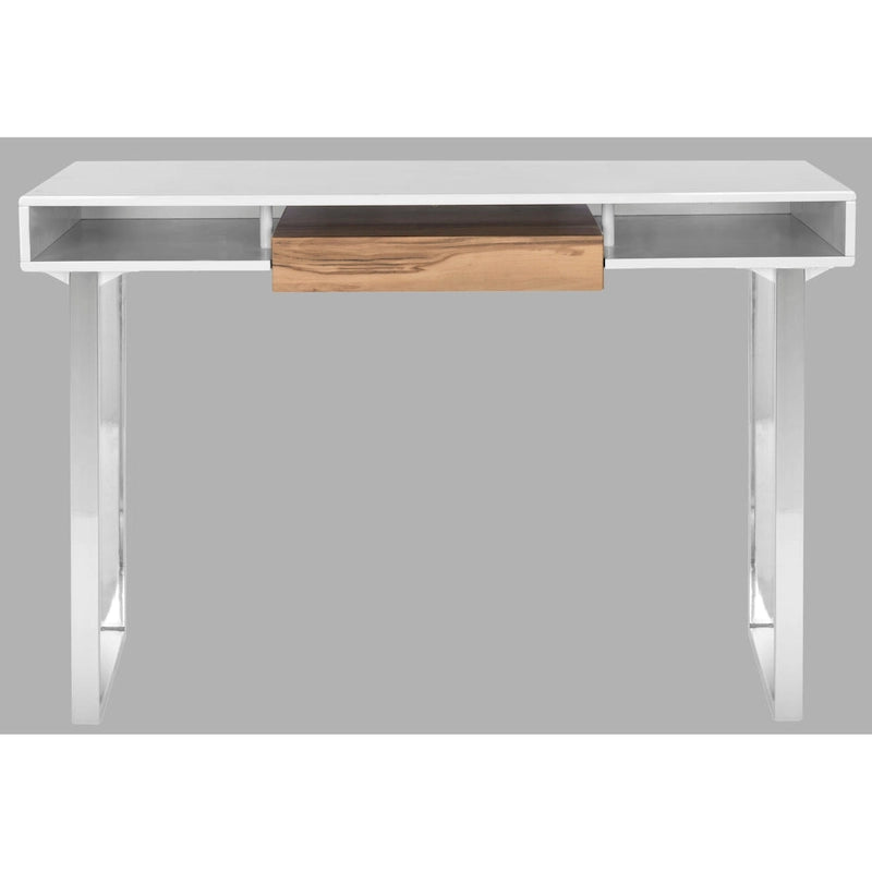 Modern White/ Chrome Computer Desk