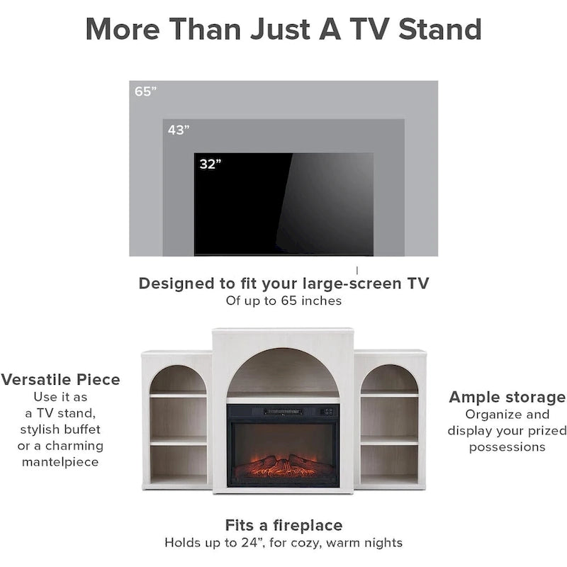 Electric Fireplace Mantel TV Stand