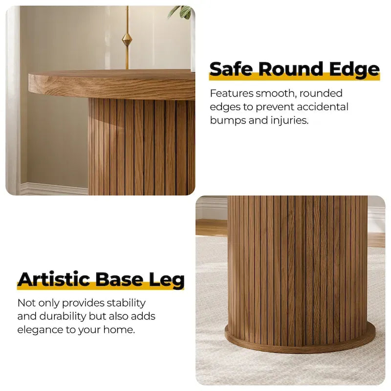 Small Tambour Dining Table with Three-Layer Storage Shelf, 36 Tall Round Bar Table - N/A
