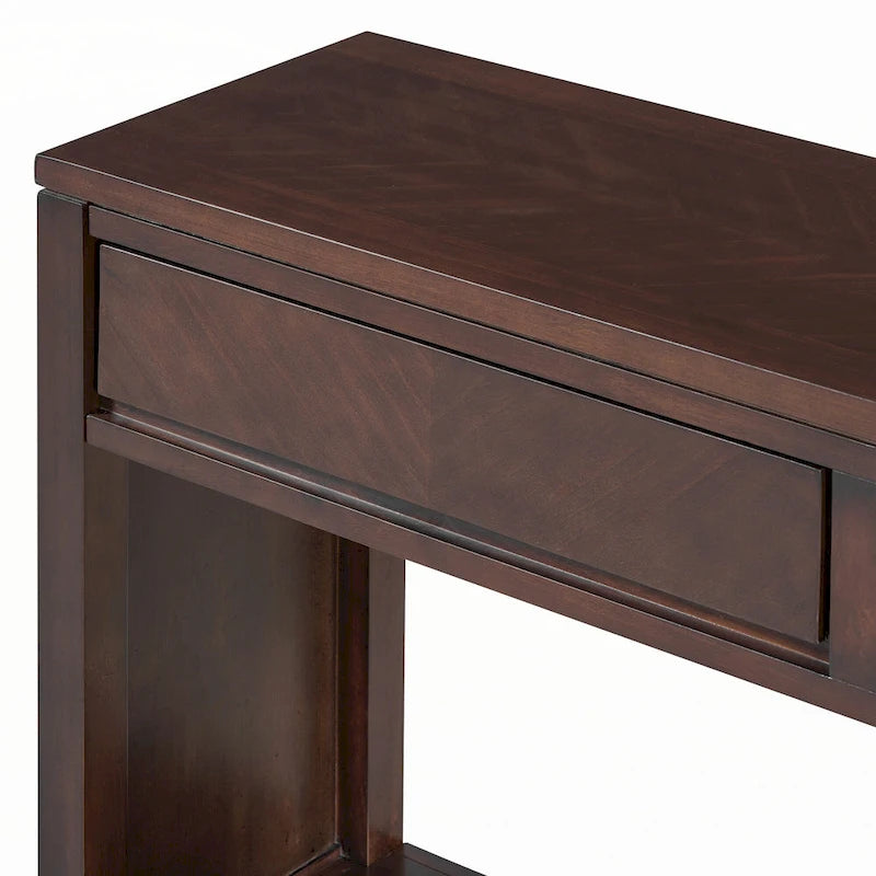 55 Rustic Wooden Entryway Console Table(Espresso)