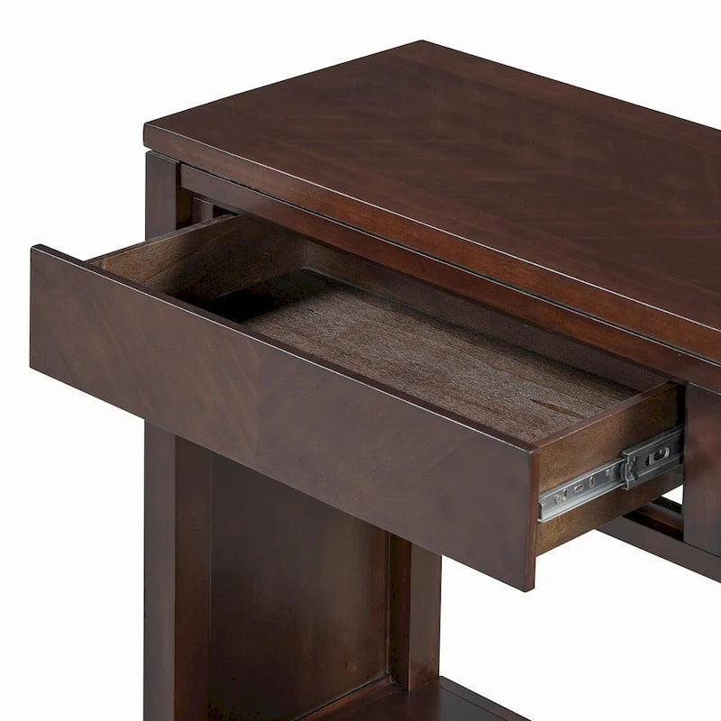 55 Rustic Wooden Entryway Console Table(Espresso)