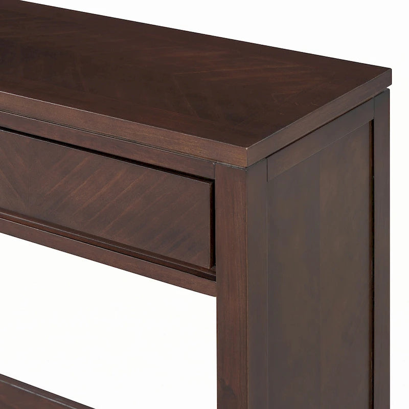 55 Rustic Wooden Entryway Console Table(Espresso)