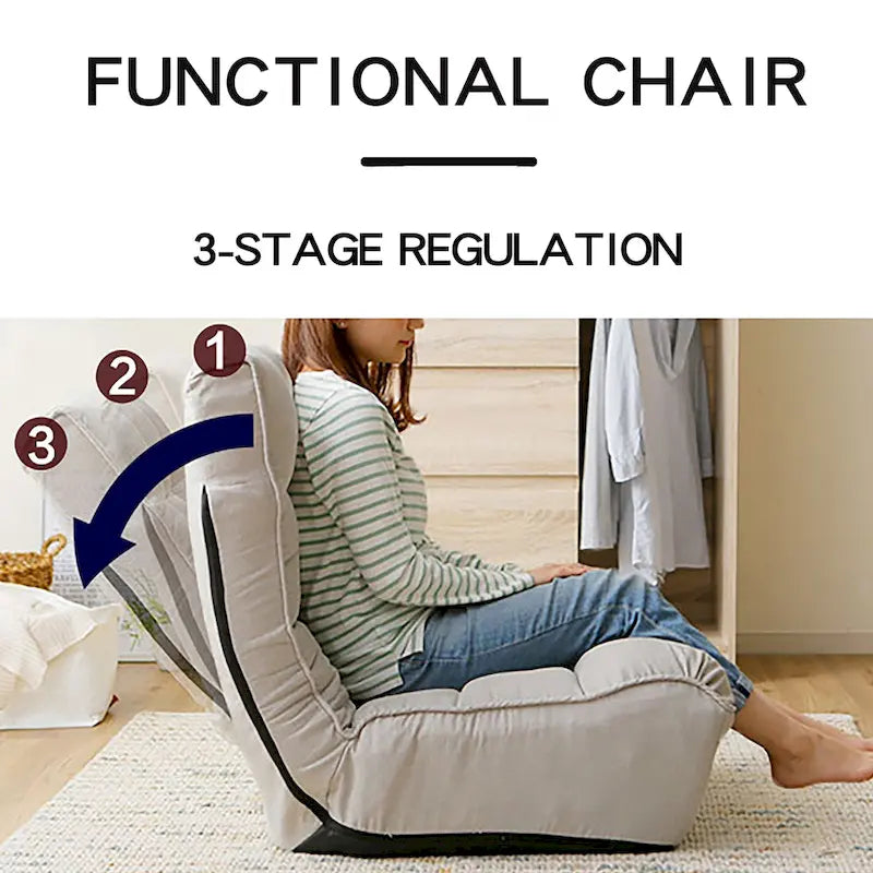 Tatami Balcony Japanese Reclining Chair - 41.30 x 23.60 x 29.00