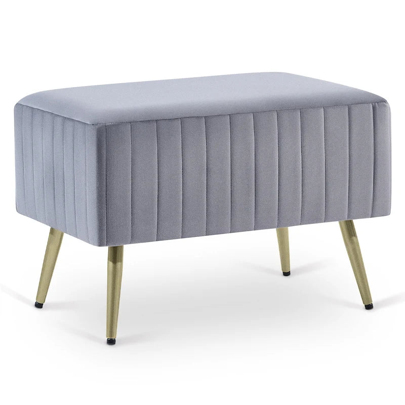 24 Modern Upholstered Entryway Bench with Padded Velvet Seat