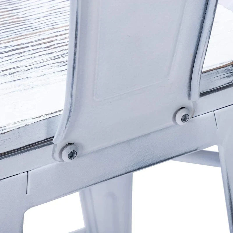 Barhocker 24 Zoll, Metall-Barhocker mit Rückenlehne, 4er-Set