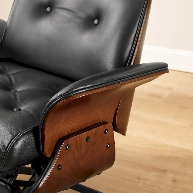 Mid-century Modern Faux Leather Lounge Chair Recliner