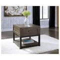 Casual Grayish Brown Rectangular End Table
