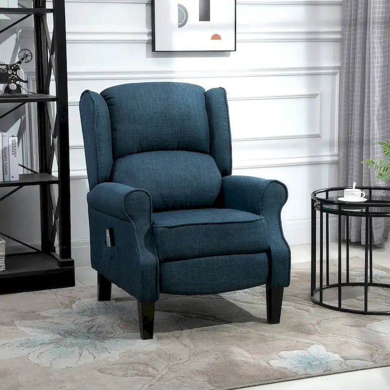 Wingback Heated Vibrating Massage Chair,Accent Sofa Upholstered Massage Recliner Chair Push-back with Remote Controller