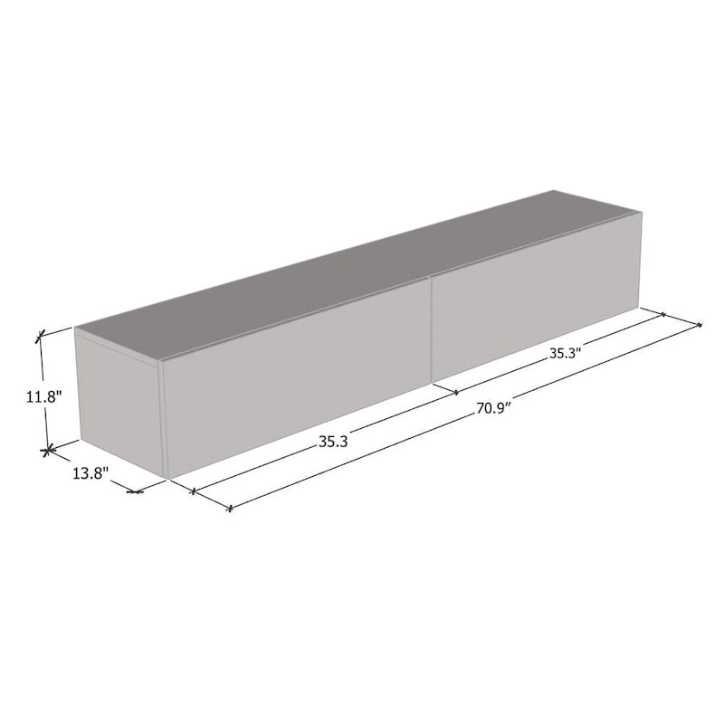 71-in. Modern Glossy Wall-mounted Floating TV Stand
