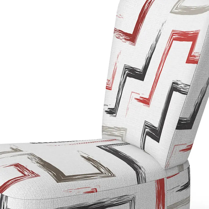 Poltrona decorativa multicolore di tendenza con motivo geometrico imbottito e poltrona con braccioli
