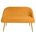 Tufted Contemporary Loveseat Sofa Chair With Gold Metal Legs Two-Seat Sofa for Living Room Bedroom