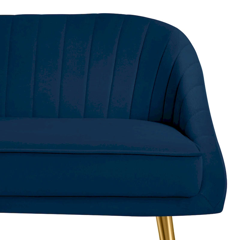 Tufted Contemporary Loveseat Sofa Chair With Gold Metal Legs Two-Seat Sofa for Living Room Bedroom