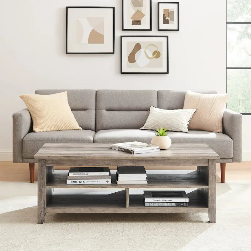 Grooved-Side Coffee Table