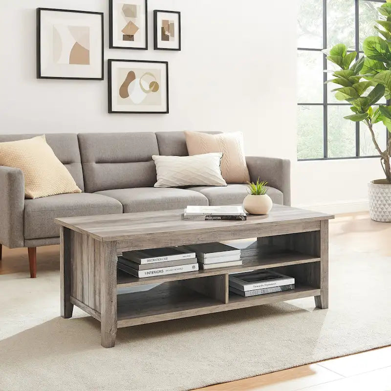 Grooved-Side Coffee Table
