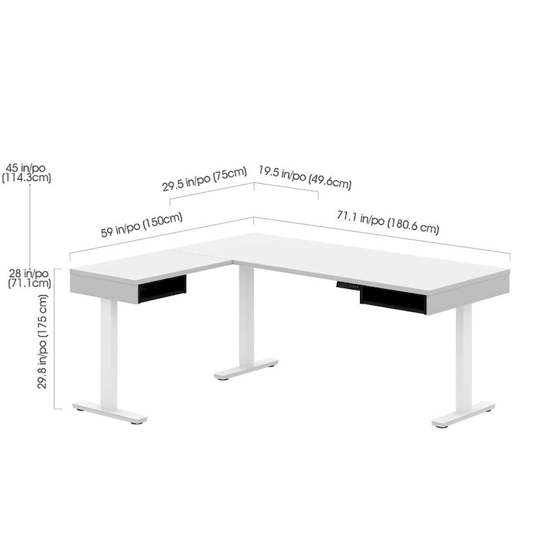 Height Adjustable L-Desk