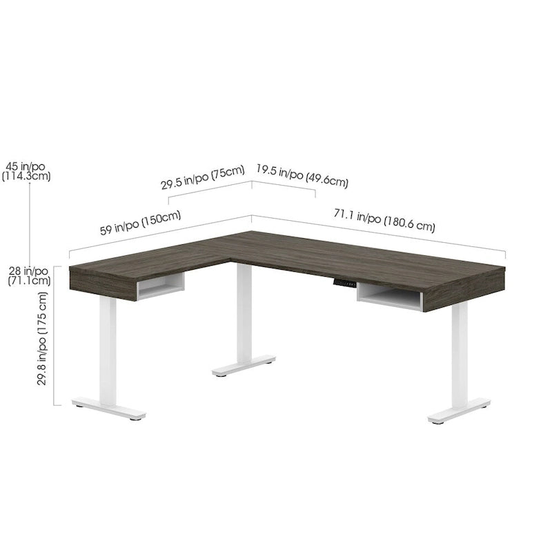 Height Adjustable L-Desk