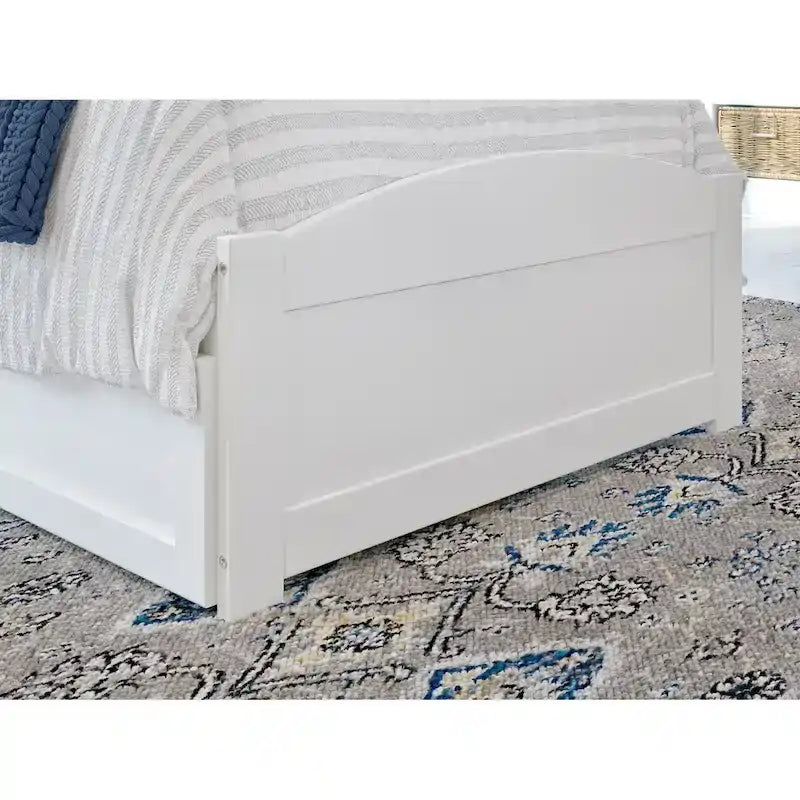 Letto con struttura a piattaforma, pediera e 2 cassetti portaoggetti