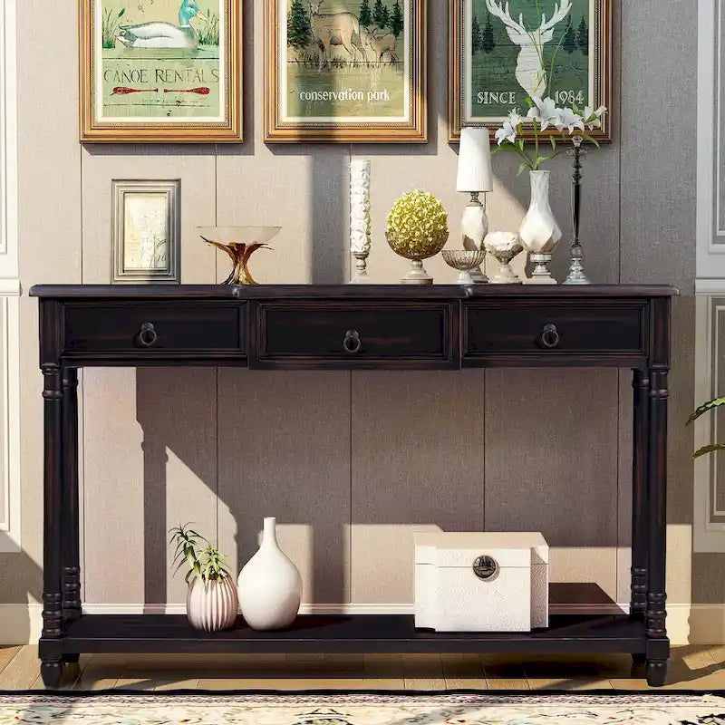 Modern Sofa Table with Drawers