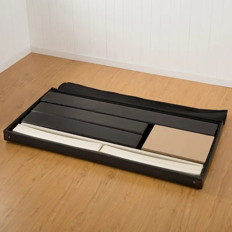 by Faux Leather Upholstered King-size Platform Bed