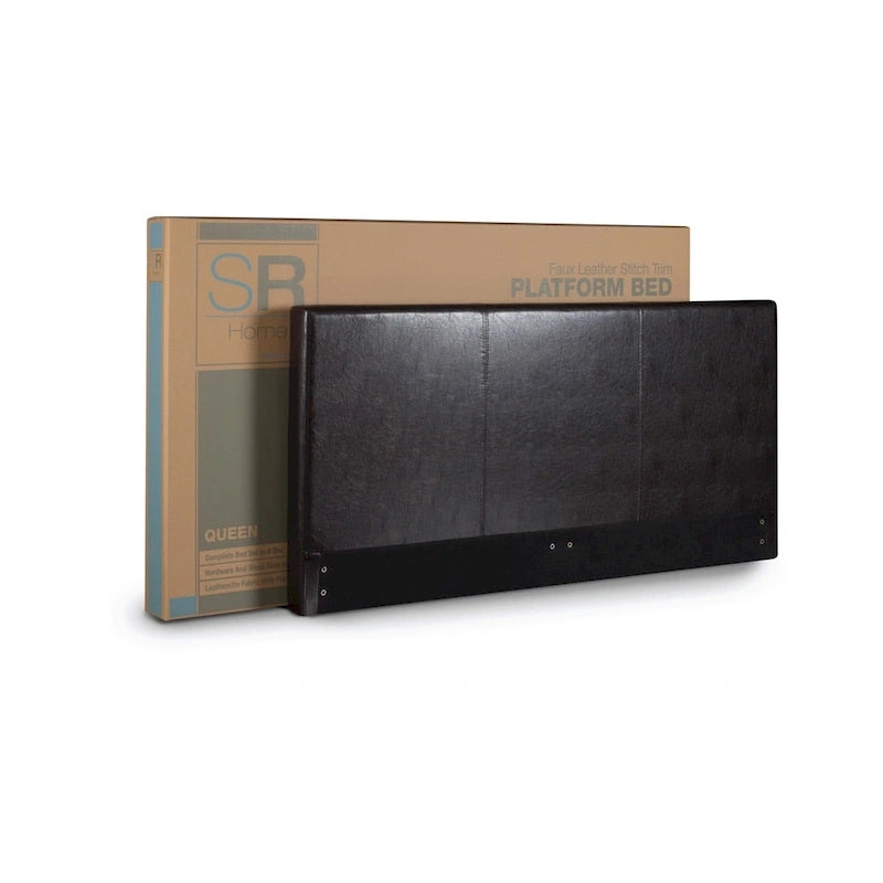 by Faux Leather Upholstered King-size Platform Bed