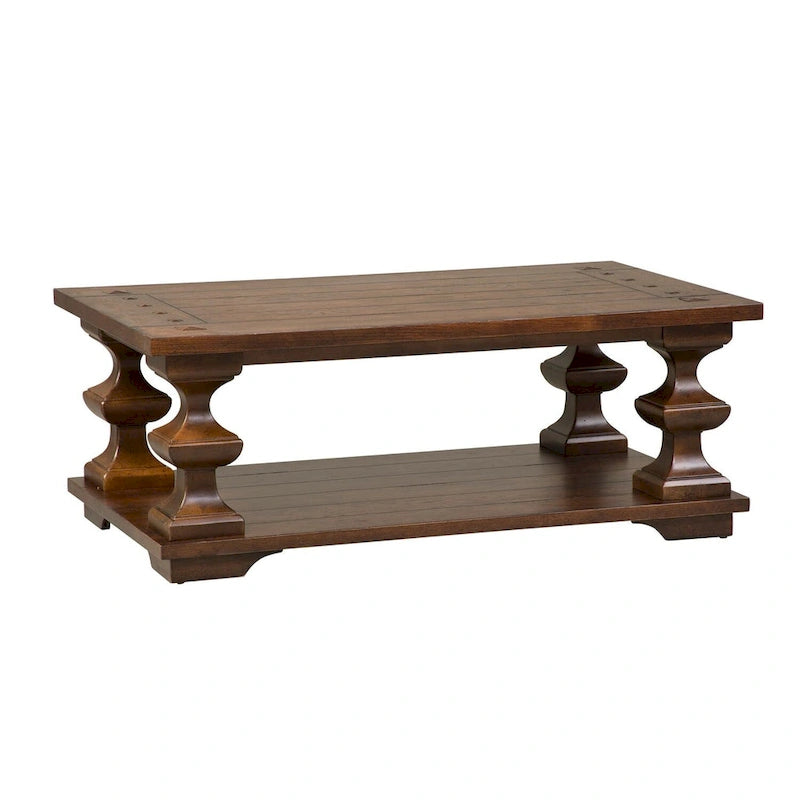 Cocktail Table with Heavy Oak Planked Top