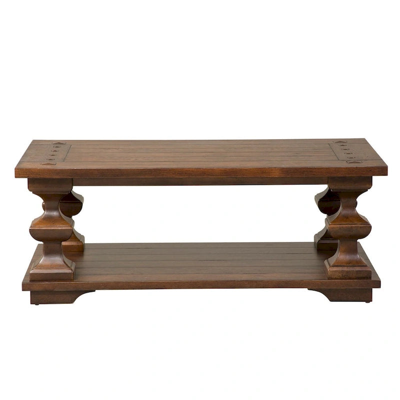 Cocktail Table with Heavy Oak Planked Top