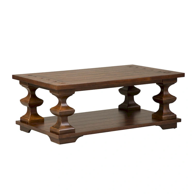 Cocktail Table with Heavy Oak Planked Top