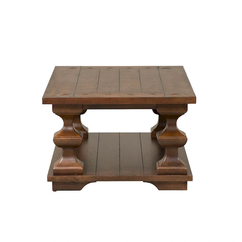 Cocktail Table with Heavy Oak Planked Top