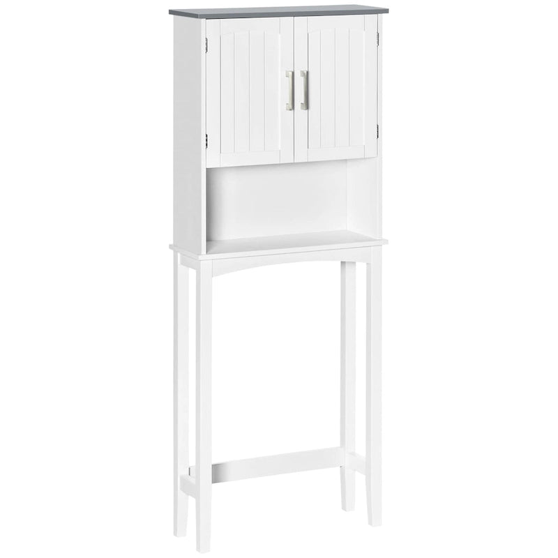 Modern Over The Toilet Storage Cabinet, Double Door Over Toilet Bathroom Organizer