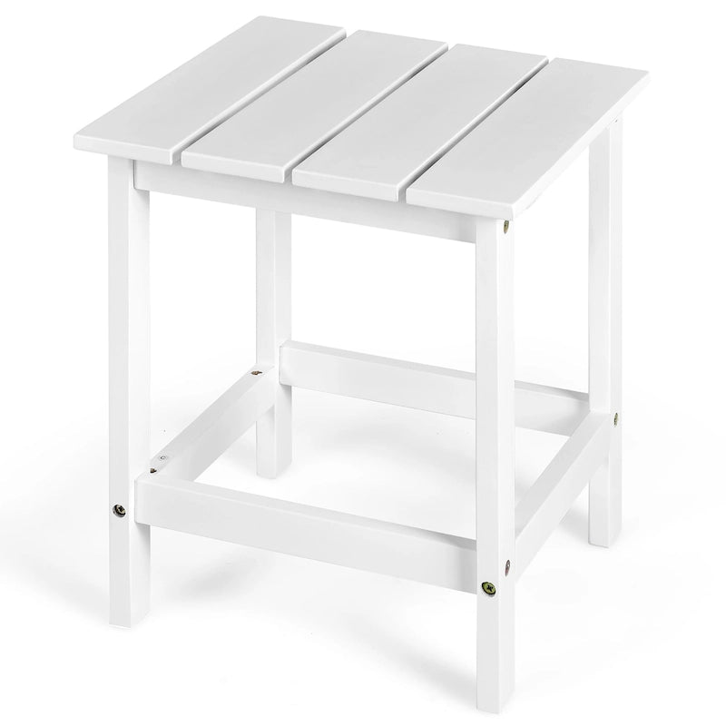 Patio 15 End Side Coffee Table Square Wooden Slat Garden Deck - See details