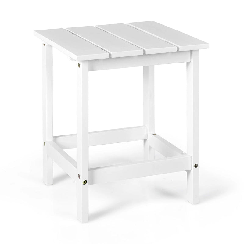 Patio 15 End Side Coffee Table Square Wooden Slat Garden Deck - See details