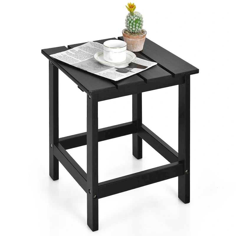 Patio 15 End Side Coffee Table Square Wooden Slat Garden Deck - See details