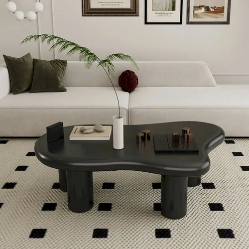 Table basse noire en forme de nuage de 40 pouces pour le salon