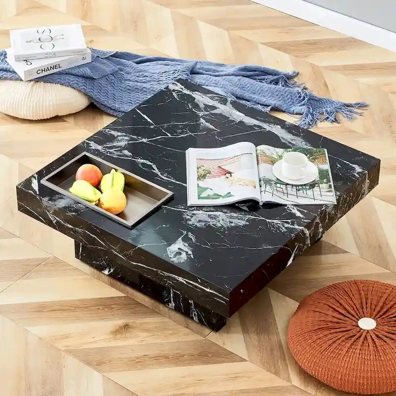Coffee Table,Imitation Marble Pattern,Made Of Mdf Material,The Fusion Of Elegance And Natural Fashion