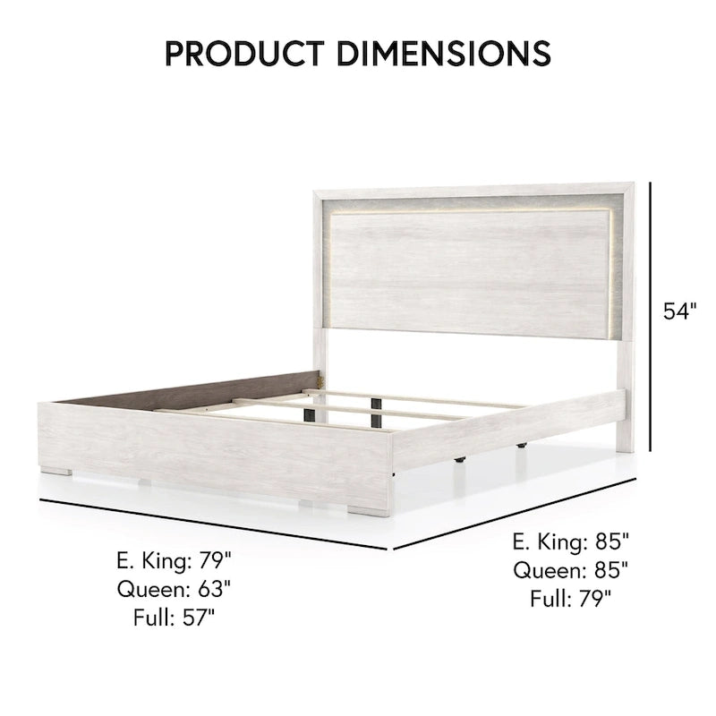 LED-illuminated whiteboard-style bed