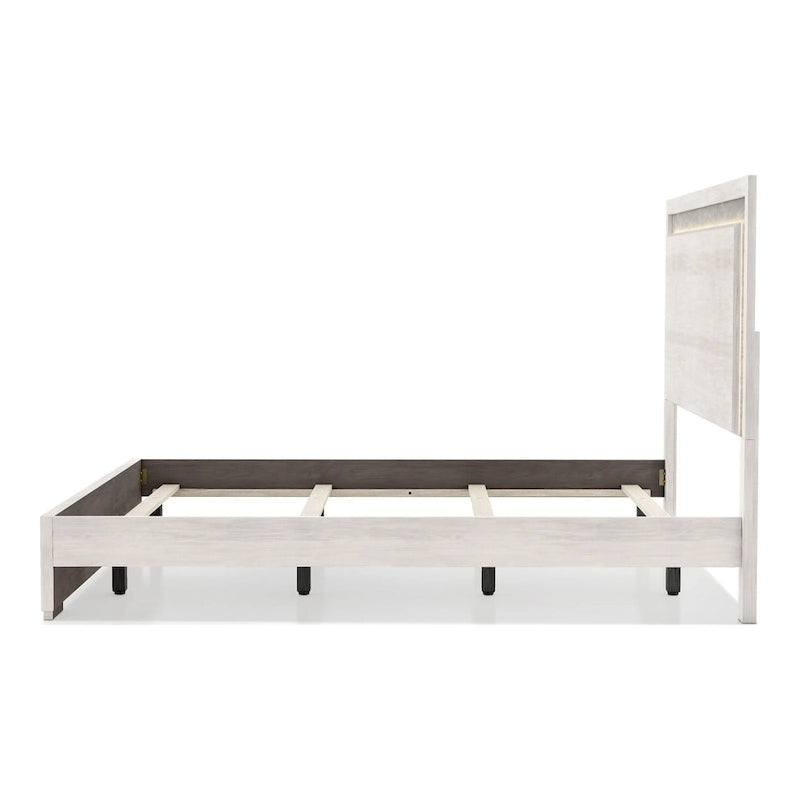 LED-illuminated whiteboard-style bed